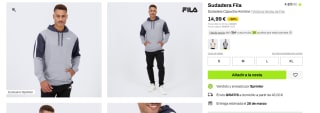 Sudadera Fila (2 colores, tallas de S a XXL) por 14,99€