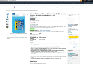 2 Rain-X 14126 Lavaparabrisas anti-lluvia protección -5°C (5 litros Unidad) por solo 9,61€