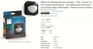 Philips Hue bewegingssensor outdoor grijs voor €37 bij Amazon