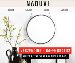 Gratis verzending op alles bij Naduvi