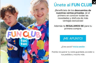 5€ de bienvenida al fun club tuctuc + 15% dto el dia de tu cumple