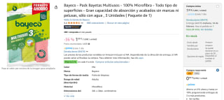 Bayeco 3 Bayetas Multiusos - 100% Microfibra por 0,95€