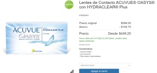 Lentes de Contacto ACUVUE OASYS a $449 en Costco
