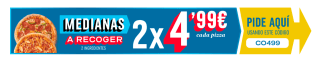Dominos Pizza 2 pizzas medianas a recoger por 9,98€