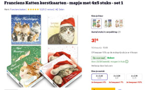 Diverse Kerstkaarten 20 stuks vanaf €3,93 bij Bol.com