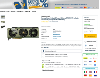 Nvidia VGA manli GeForce RTX 4070Ti gallardo 12GB Verde/Nero por 780,48€