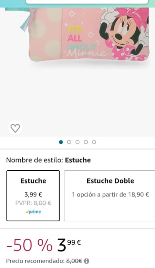 Estuche Minnie de Disney por 3,99€.