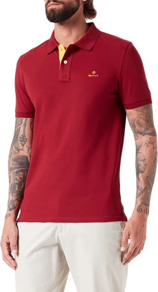 Gant Contrast Collar Pique Poloshirt voor €35,95 bij Amazon