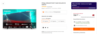 TV Philips 48OLED718 48" OLED UltraHD 4K HDR10+ por 799,99€
