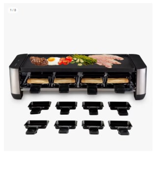 Raclette Mellerware Yummy 1400W de potencia / Función grill y plancha Placas reversibles y extraíbles por 41.89€ (Cuenta Nueva 31.89€)