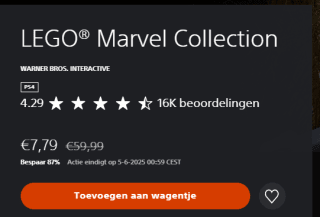 LEGO® Marvel Collection voor €7,79 in de Playstation Store
