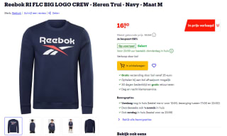 Reebok RI FLC BIG LOGO CREW - Heren Trui - Navy voor €16,50 bij Bol.