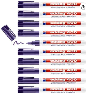 10 Rotuladores de Punta Fina edding 400 marcador permanente - violeta por 5.95€