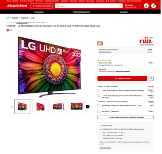 TV LED 86" LG 86UR81006LA UHD 4K Inteligente α7 4K Gen6 por 1,359€