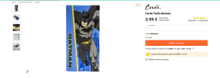 Toalla microfibra Batman Cerdá por 3,99€