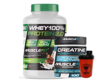 Pack Whey 100% Protein 2000g + Creatina 300g MuscleFIt + Shaker por 43,17€ (Nuevos usuarios por 25,90€)