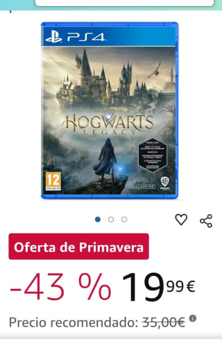 Hogwarts Legacy PS4 por 19,99€.