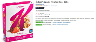4 Paquetes de Cereales de arroz y trigo integral con frutas rojas Special K Kellogg's 300 g. por 9.21€