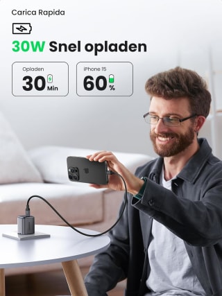 Ugreen Nexode 30W GaN II USB-C Snellader voor €15,99 bij Amazon