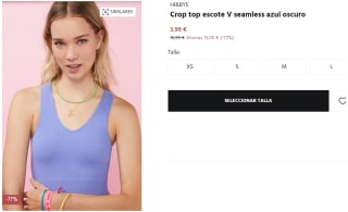 Crop top escote V seamless HI&BYE por 3.99€