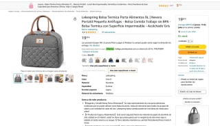 Bolsa Térmica Porta Alimentos 9L sin BPA con Superficie Impermeable por solo 9,99€