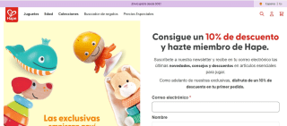 10% de descuento para tu primera compra en Hape