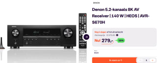 Denon 5.2-kanaals 8K AV Receiver voor €279 bij Ibood
