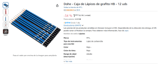 Dohe Caja de Lápices de grafito HB - 12 uds por 1,60€