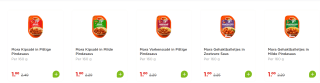 Mora Saté Alle bakjes à 160 gram of Hebro Saté voor €1 bij de Plus