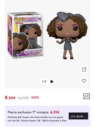 Funko Pop! Icons: Whitney Houston por 4,25€.