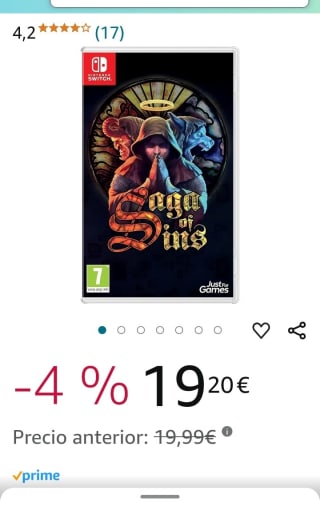 Juego Saga of Sins para Nintendo Switch por 19,20€
