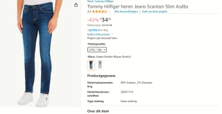 Tommy Jeans Scanton Slim Jeans voor €34,95 bij Amazon