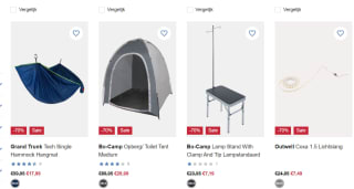 Diverse kampeerartikelen met tot 70% korting bij Bever
