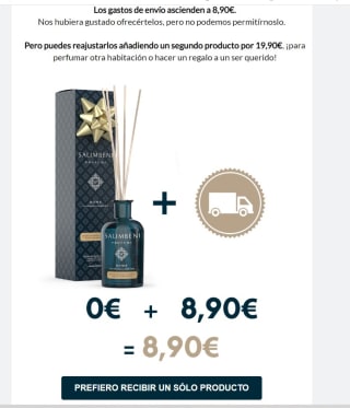 Si compras uno pagas los gastos de envío y el producto gratis