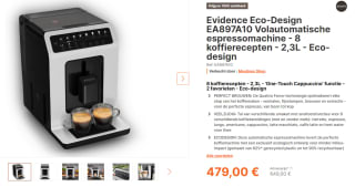 Krups Evidence Eco-Design EA897A10 espressomachine voor €379 na cashback