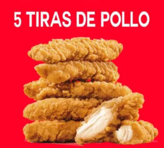5 Tiras pechuga de pollo a tan solo 3,50€ de KFC
