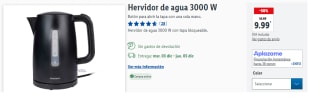 Hervidor de agua 3000 W con tapa bloqueable por 9.99€