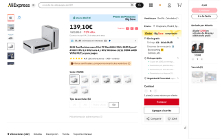 Mini PC Ren4000 Ryzen7 por 139,10€