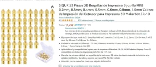 52 boquillas para impresora 3d MK8 por 11,49€