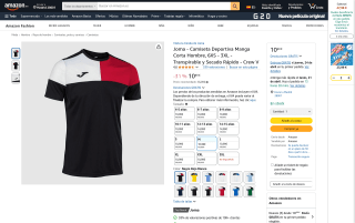 Camiseta deportiva manga corta Joma por 10,99€