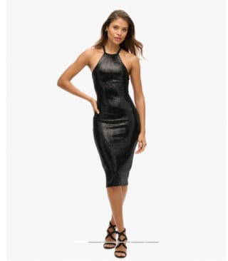 Robe Mi-longue Dos Nu à Sequins à 59.99€