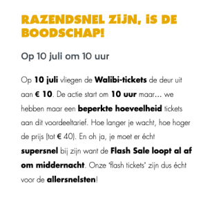 Walibi Belgium tickets voor 10 euro ( 10 juli )