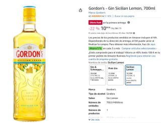 Gordon's - Gin Sicilian Lemon, 700ml por 10,99€