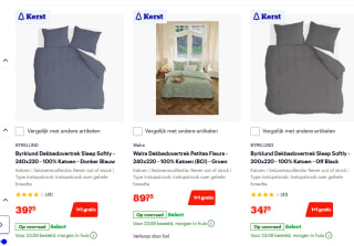 1+1 gratis op dekbedovertrekken van o.a. Walra en Byrklund bij Bol