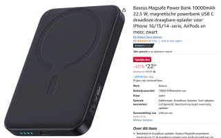 Baseus Magsafe Power Bank 10000mAh 22.5W voor €22,09 via Amazon