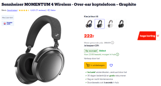 Sennheiser Momentum 4 koptelefoon voor €222 bij Bol