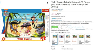 Puzzle marca Trefl- Amigos, Patrulla Canina, de 15 Piezas por 3,84€