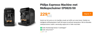 Philips Espresso Machine met Melkopschuimer EP0820/00 voor €229 bij Albert Heijn
