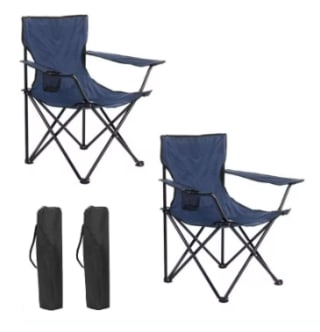 Set 2 Sillas camping plegable portátil con reposabrazos y bolsa de transporte por 18,59€