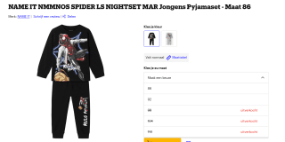 Name It Spiderman kinderpyjama voor €8,40 bij Bol
